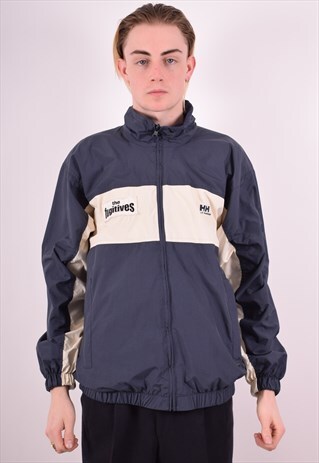 HELLY HANSEN MENS VINTAGE JACKET LARGE NAVY BLUE 90S