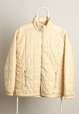 Vintage Adidas Quilted Padded Jacket Cream Size L
