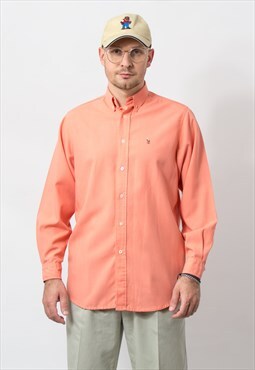 Polo Ralph Lauren vintage shirt in peach orange long sleeve