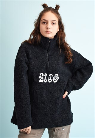 90'S RETRO GRUNGE ATHLEISURE FLEECE SWEATSHIRT JUMPER