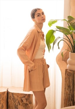 Cotton blend Duben shirt and shorts in relaxed fit co-ords 