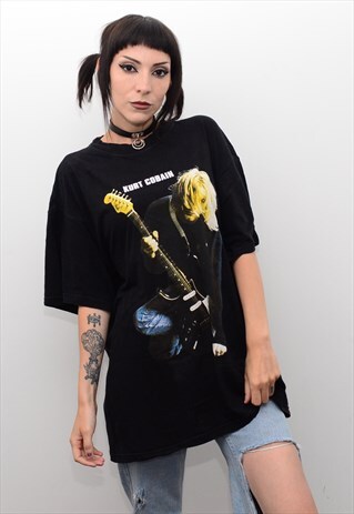 NIRVANA KURT COBAIN 90S GRUNGE OVERSIZED BAND TEE