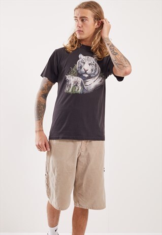 VINTAGE WHITE TIGER GRAPHIC T-SHIRT