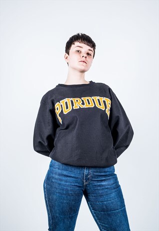VINTAGE 1990S BLACK PURDUE SWEATER