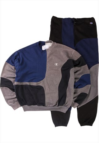 REWORK Champion X Co Ord Tracksuit 90's Wavy Patchwork Sweat