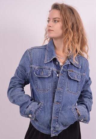 DIESEL WOMENS VINTAGE DENIM JACKET MEDIUM BLUE 90S
