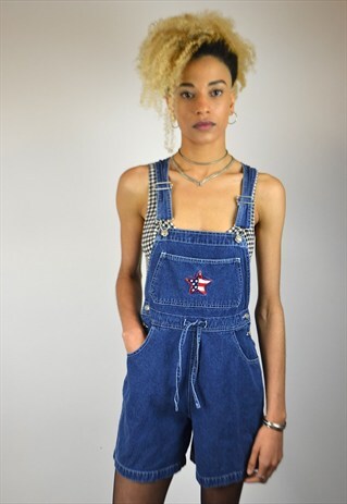 VINTAGE 90'S DENIM DUNGAREE SHORTS
