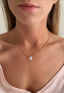 Gold Lovers Opalite Drop Necklace