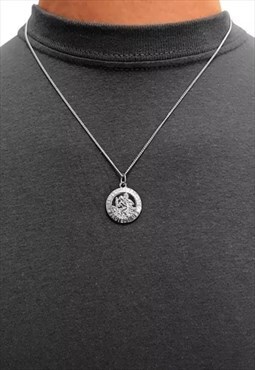 22" Saint Christopher 925 Sterling Silver Necklace Chain