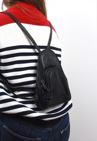 90'S RETRO SMALL BLACK RAVE RUCKSACK