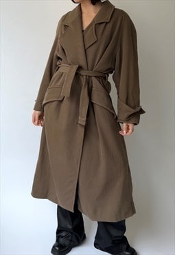 Vintage Brown Belted Wool Coat