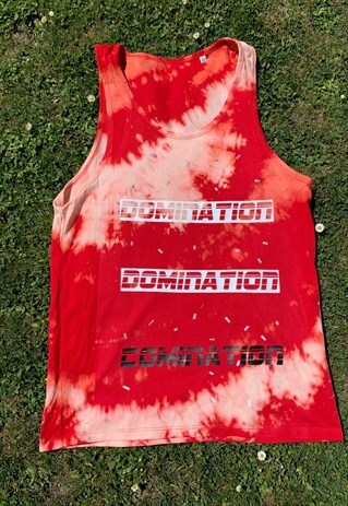 BAAD TANK RED TIE -DYE CUSTOM DOMINATION (3M RAIN EFFECT )
