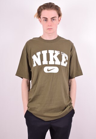 NIKE MENS VINTAGE T-SHIRT TOP LARGE GREEN 90S