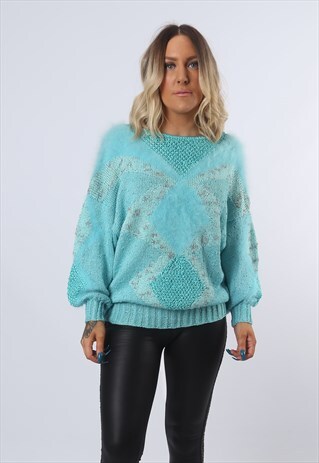 PATTERNED KNITTED JUMPER SWEATER SPARKLE OVERSIZED (BJ2K)