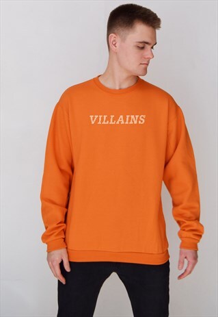 ORANGE VILLAINS LINED (WHITE) SWEATSHIRT