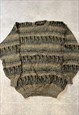 VINTAGE KNITTED JUMPER LLAMA PATTERNED CHUNKY SWEATER