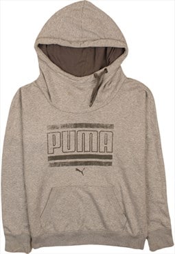 Vintage 90's Puma Hoodie Spellout Grey Medium