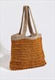 Theros raw jute tote ochre and  beige