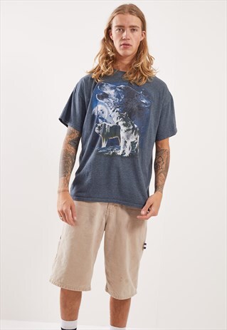 VINTAGE WOLVES GRAPHIC T-SHIRT