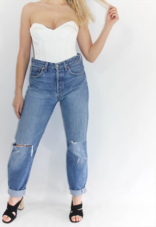 VINTAGE STONEWASH BLUE USA 501 GUY FIT LEVI'S JEANS