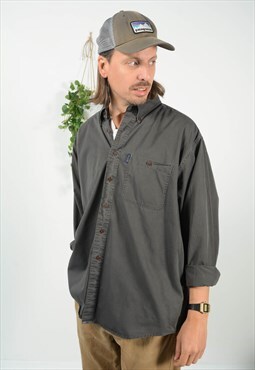 Vintage 90s Ralph Lauren Chaps Shirt in Grey with logo