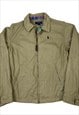 Beige polo ralph lauren logo embroilery full zip up jacket