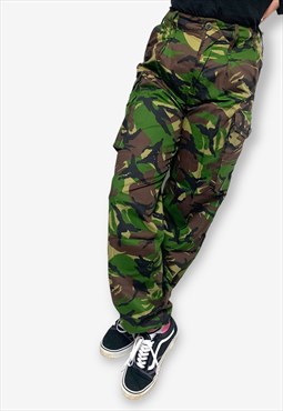 Vintage Military Camouflage Cargo Combat Trousers Dark Green