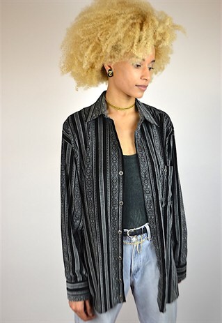 VINTAGE 90'S STRIPED VELVET SHIRT
