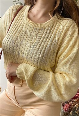 Vintage 80s Textured Le Citron longline knit jumper sweater
