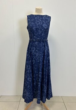 Vintage Laura Ashley Blue Sleeveless Dress