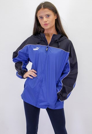 VINTAGE PUMA WINDBREAKER JACKET IN BLUE
