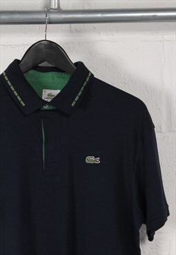 Vintage Lacoste Polo Shirt in Navy Sports Top XXL
