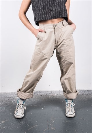 CARHARTT VINTAGE 1990S BEIGE CARGO TROUSERS
