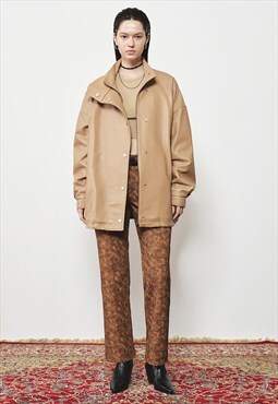 Eco leather quilted jumper