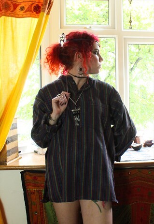 FAIRTRADE UNISEX RAINBOW STRIPED SHIRT