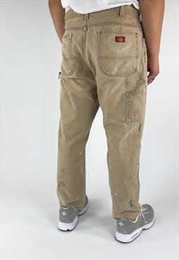 Vintage Beige Tan Dickies Carpenter Trousers Pants Jeans