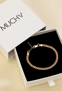 Women's Thin Curb Chain Bracelet - Gold