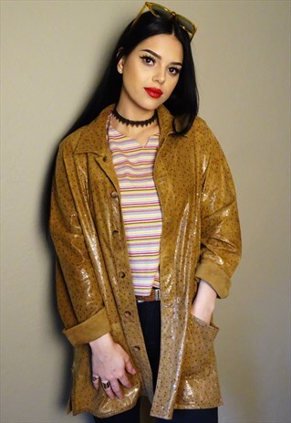 LEATHER TAN SUEDE/LEATHER REVERSIBLE 90'S JACKET
