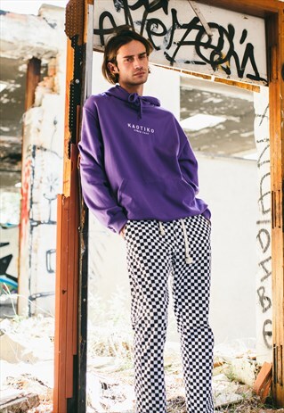 KAOTIKO CHECK SQUARE TROUSERS