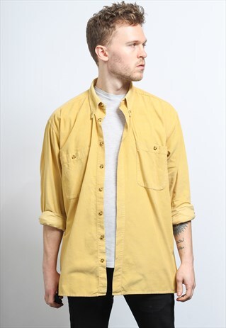 VINTAGE CORDUROY CORD SHIRT YELLOW