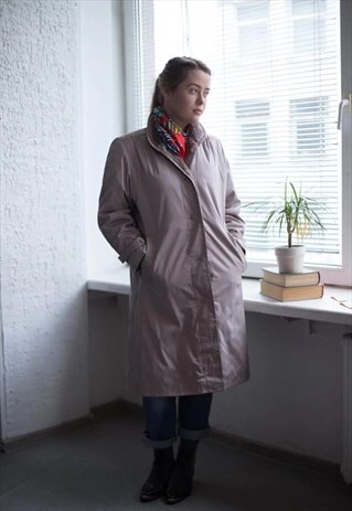 VINTAHE 80'S BEIGE WARM TRENCH COAT