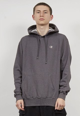 VINTAGE 90'S CHAMPION DARK GREY HOODIE