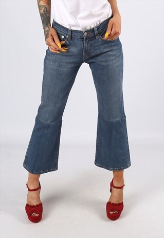 KICK FLARE LEVIS REWORKED JEANS FLARED UK 10 (B31K)