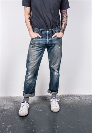 VINTAGE BLUE LEVI'S 501 PAINT JEANS