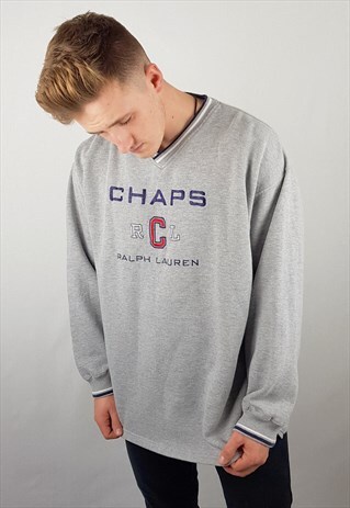 VINTAGE CHAPS RALPH LAUREN SWEATSHIRT EMBROIDERED SPELLOUT
