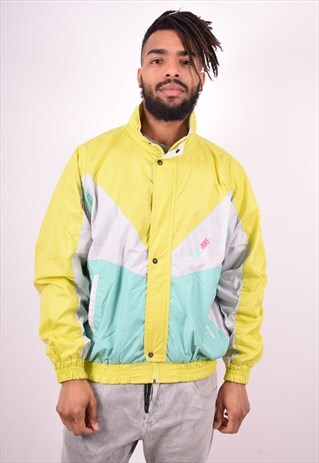 ASICS MENS VINTAGE TRACKSUIT TOP JACKET XL MULTI 90'S