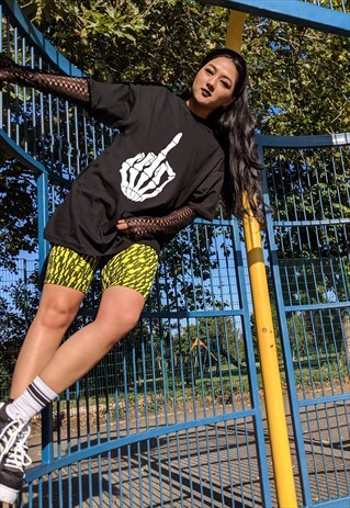 SKELETON T-SHIRT MIDDLE FINGER