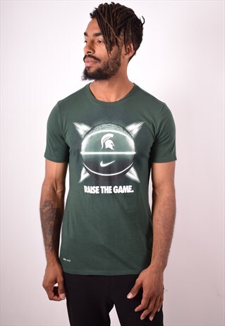 NIKE MENS VINTAGE T-SHIRT TOP SMALL GREEN 90S