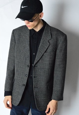 VINTAGE 90S GREY WOOL BLAZER
