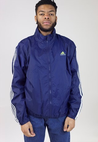 VINTAGE 90S ADIDAS NAVY SHELL SPORTS JACKET